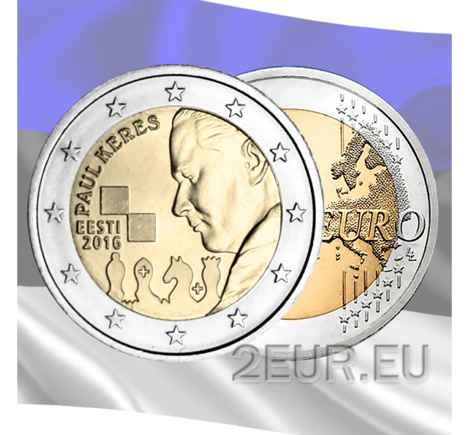Estonia 2 euro UNC 2016 - 100 anni dalla nascita di Paul Keres