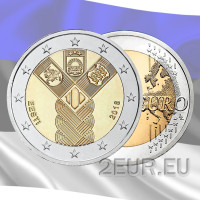 Estonia 2 euro UNC 2018 - Stati baltici - 100 anni di indipendenza