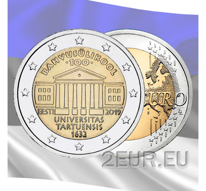 Estonia 2 euro UNC 2019/2 - 100° Anniversario dell'Università di Lingua Estone di Tartu