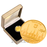 Estonia Moneta da 25 euro oro Proof 2017 - Città anseatica di Tallinn