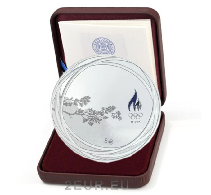 Estonia 8 euro moneta d'argento Proof 2022 - XXIV Giochi Olimpici Invernali di Pechino