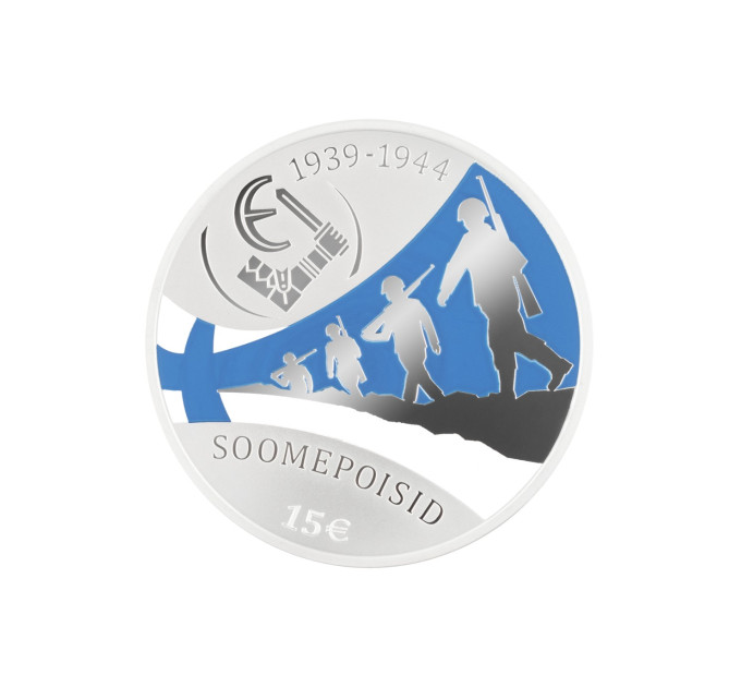 Estonia 15 euro moneta d'argento Proof 2025 - ragazzi finlandesi