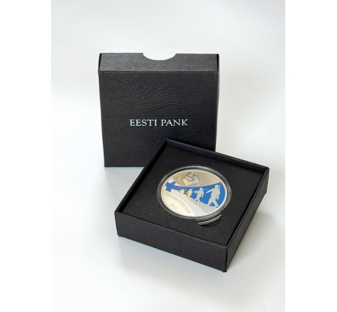 Estonia 15 euro moneta d'argento Proof 2025 - ragazzi finlandesi