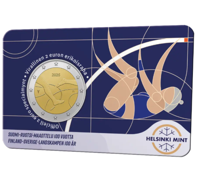 Finlandia 2 euro BU 2025 - 100 anni di atletica leggera internazionale Finlandia-Svezia - Fin/Swed