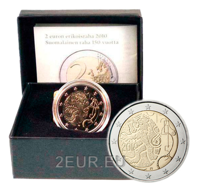 Finlandia 2 euro proof 2010 - 150 anni Valuta finlandese  