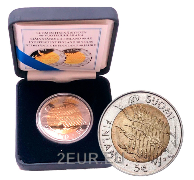 Finlandia 5 euro proof 2007 - 90 anni Indipendenza 