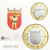 Finlandia 5 euro proof 2011 - Province storiche - Lapponia 