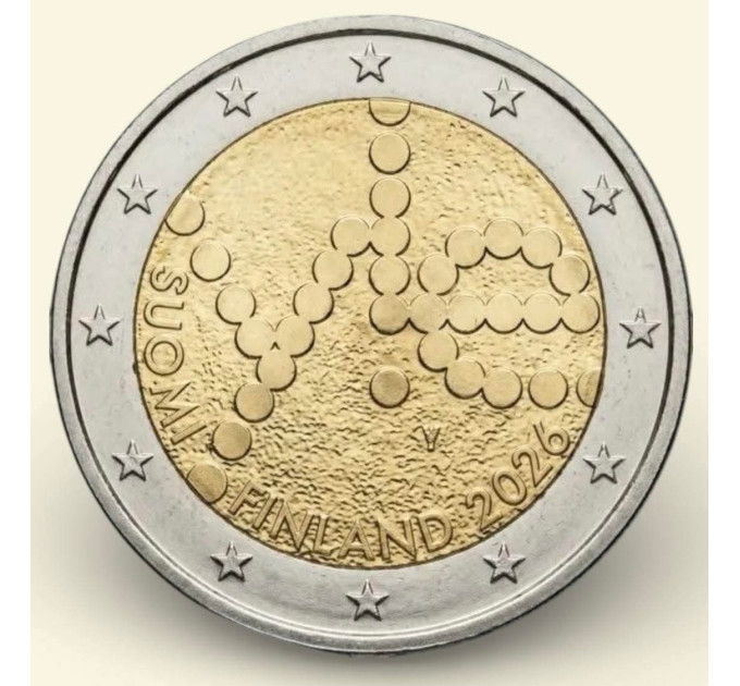 Finlandia 2 euro UNC 2026 - 100 anni Yle Emittente radiotelevisiva