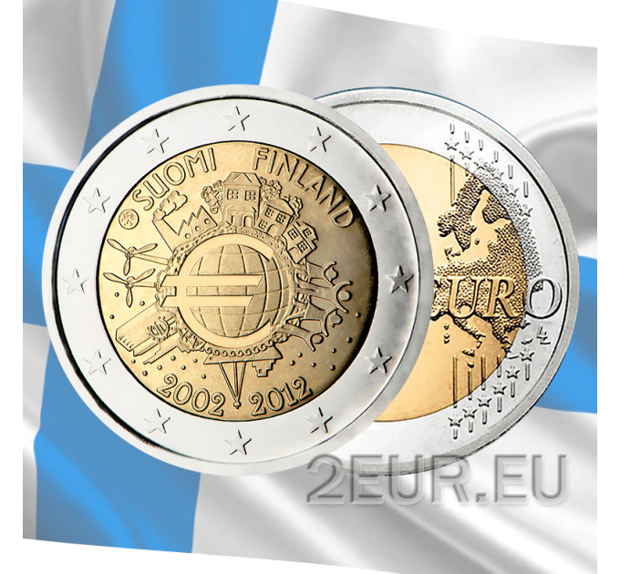 Finlandia 2 euro UNC 2012 - 10 anni di euro contanti