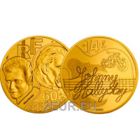 Francia 1/4 euro UNC 2020 - Johnny Hallyday - 60 anni di ricordi