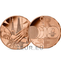 Francia 1/4 euro UNC 2021 - Passaggio di consegne - Olimpiadi estive Tokyo 2020 - Parigi 2024 - 2021
