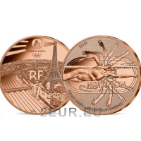 Francia 1/4 euro UNC 2021 - Giochi Olimpici di Parigi 2024 - Nuoto