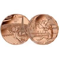 Francia 1/4 euro UNC 2022 - Giochi Olimpici di Parigi 2024 - Aquilone sportivo