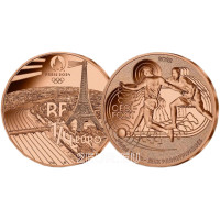Francia 1/4 euro UNC 2022 - Giochi Olimpici di Parigi 2024 - Calcio per ciechi sportivi