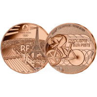 Francia 1/4 euro UNC 2022 - Giochi Olimpici di Parigi 2024 - Ciclismo sportivo