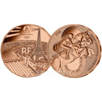 Francia 1/4 euro UNC 2022 - Giochi Olimpici di Parigi 2024 - Salto ad ostacoli sportivo