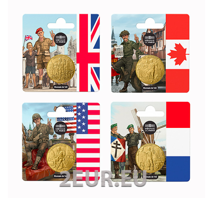 Francia 1/4 euro UNC 2025 - 80° anniversario del D-DAY – Sbarco in Normandia