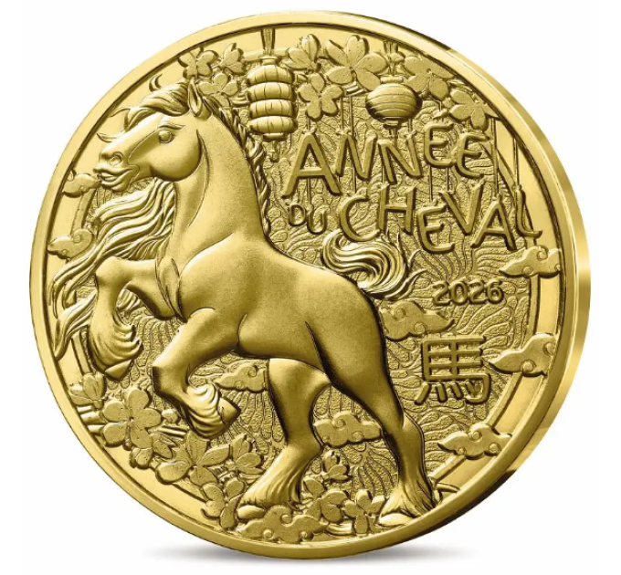 Francia 1/4 euro UNC 2026 - Calendario cinese - Anno del cavallo