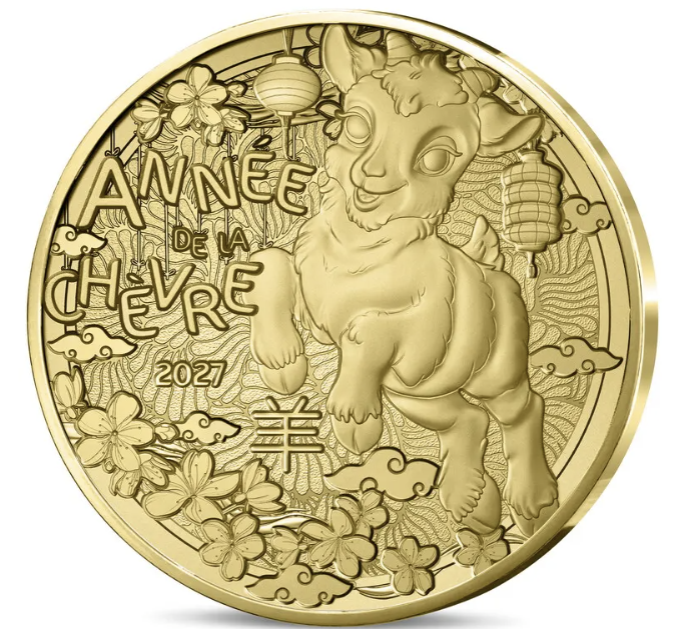 Francia 1/4 euro UNC 2027 - Calendario cinese - Anno della Capra