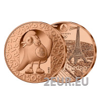 Francia 1/4 euro UNC 2023 - Giochi Olimpici di Parigi 2024 - mascotte