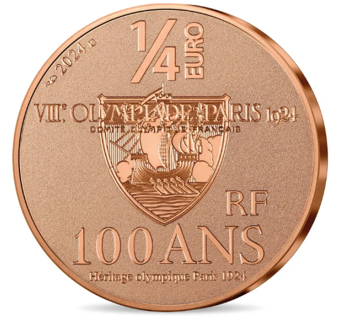 Francia 1/4 euro UNC 2024 - Giochi Olimpici di Parigi 1924 - Paavo Nurmi