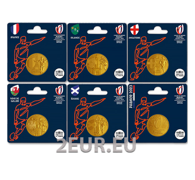 Francia 1/4 euro UNC 2023 - Coppa del mondo di rugby Francia 2023