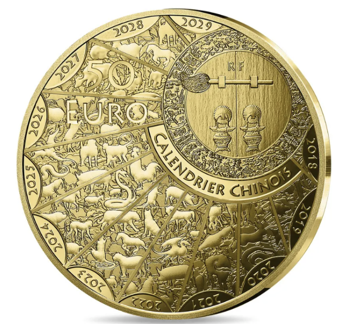Francia 50 euro Moneta d'oro Proof 2027 - Anno della Capra