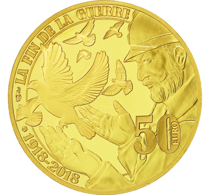 Francia 50 euro Moneta d'oro Proof 2018 - La Grande Guerra - La Pace