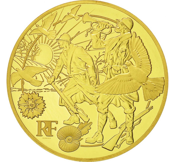 Francia 50 euro Moneta d'oro Proof 2018 - La Grande Guerra - La Pace