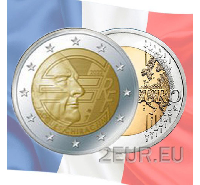 Francia 2 euro FDC 2022 - 20 anni dell'euro - Jacques Chirac