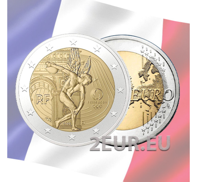 Francia 2 euro FDC 2022 - Olimpiadi estive Parigi 2024 - Il genio