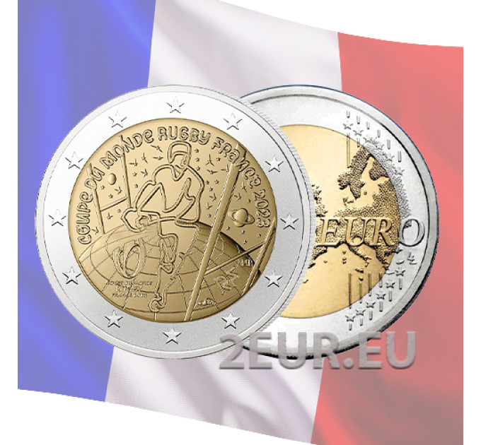 Francia 2 euro FDC 2023 - Coppa del mondo di rugby in Francia