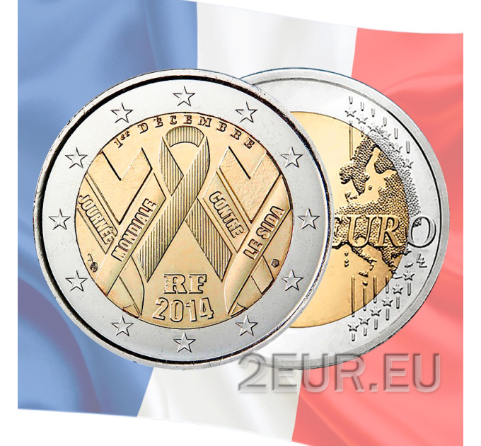 Francia 2 euro FDC 2014 - Giornata mondiale contro l'AIDS