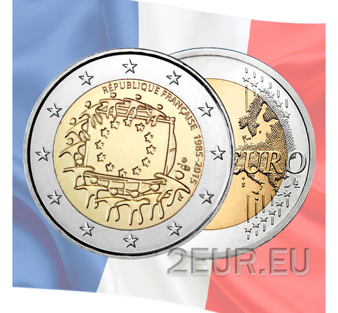 Francia 2 euro FDC 2015 - Trentesimo anniversario della bandiera dell'UE