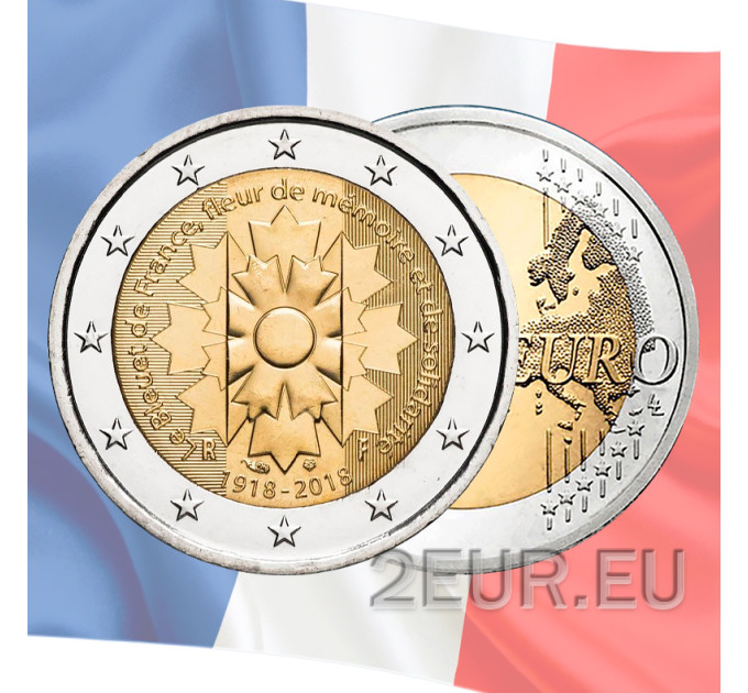 Francia 2 euro FDC 2018 - La Prima Guerra Mondiale - Bleuet De France - Fiordaliso di Francia