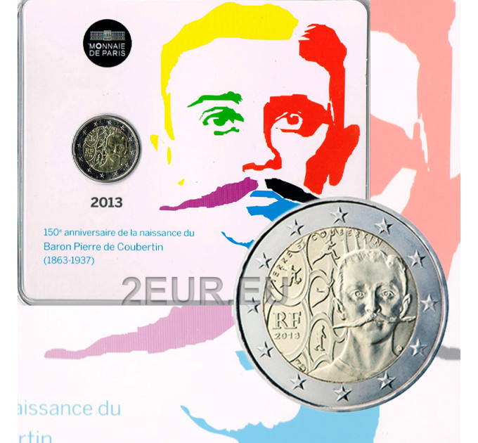 Francia 2 euro FDC 2013 - 150° anniversario della nascita di Pierre de Coubertin