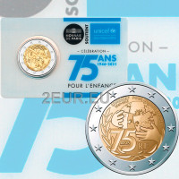 Francia 2 euro FDC 2021 - 75 anni dalla fondazione dell'UNICEF