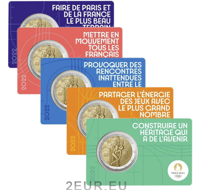 Francia 2 euro FDC 2022 - Giochi Olimpici di Parigi 2024 - Il Genio