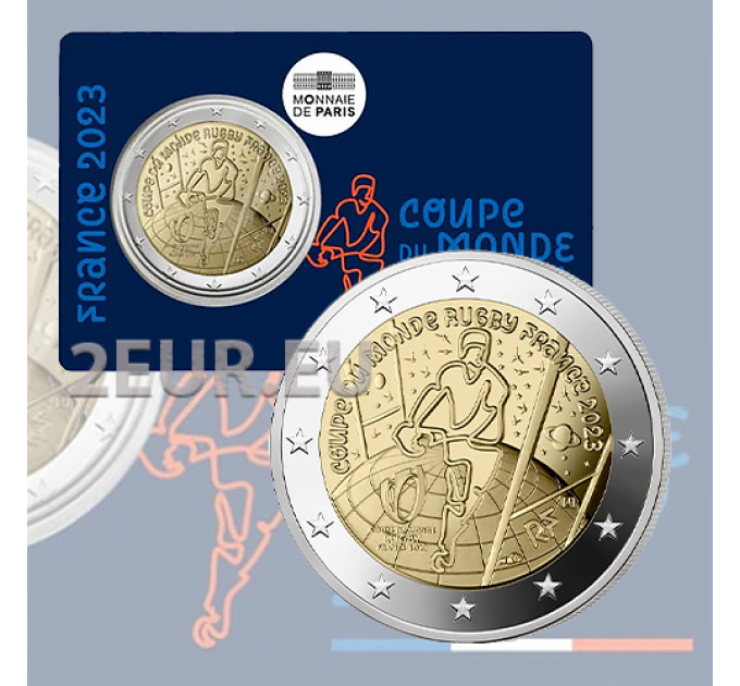 Francia 2 euro FDC 2023 - Coppa del mondo di rugby in Francia