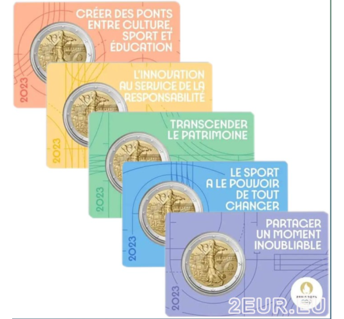 Francia 2 euro FDC 2023 - Giochi Olimpici di Parigi 2024 - Il Pugilismo del Seminatore