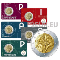 Francia 2 euro FDC 2024 - Giochi Olimpici di Parigi 2024 - Hercules pratica la lotta - Notre Dame - 5 pezzi