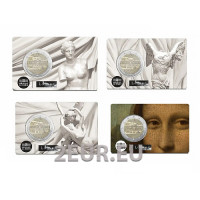 Francia 2 euro FDC 2025 - Museo del Louvre - 4 pezzi