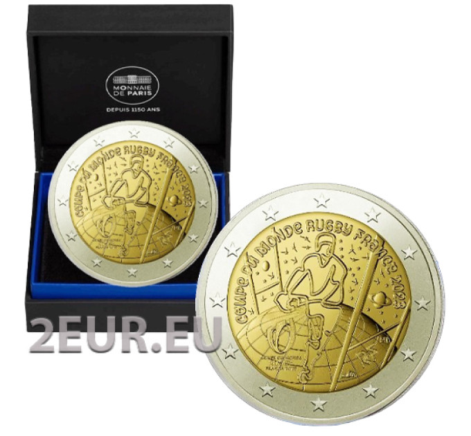 Francia 2 euro Proof 2023 - Coppa del mondo di rugby in Francia