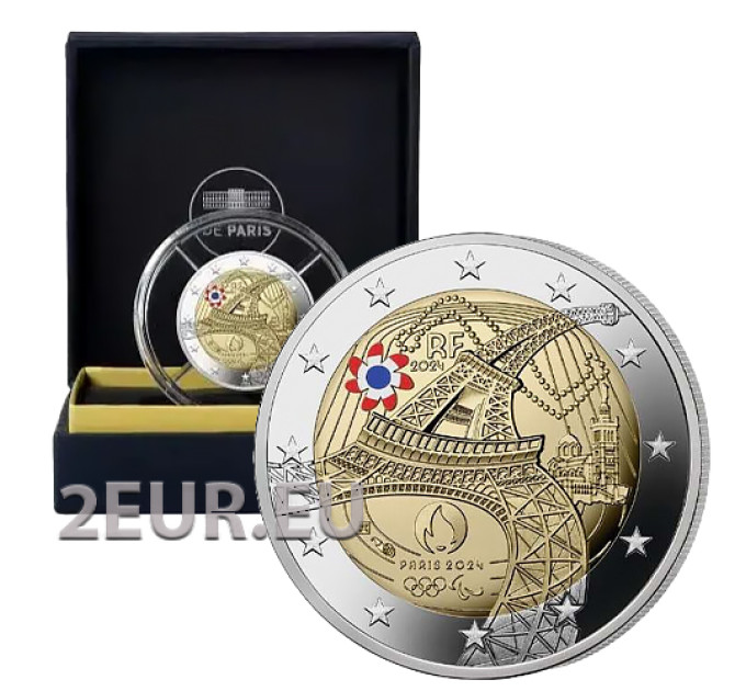 Francia 2 euro Proof 2024 - Giochi Olimpici e Paralimpici 2024 a Parigi - Moneta colorata