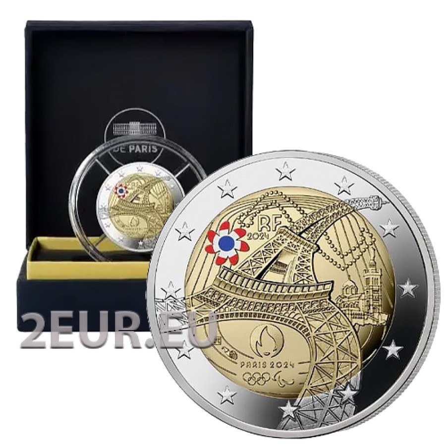 Francia 2 euro Proof 2024 - Giochi Olimpici e Paralimpici 2024 a Parigi - Moneta colorata