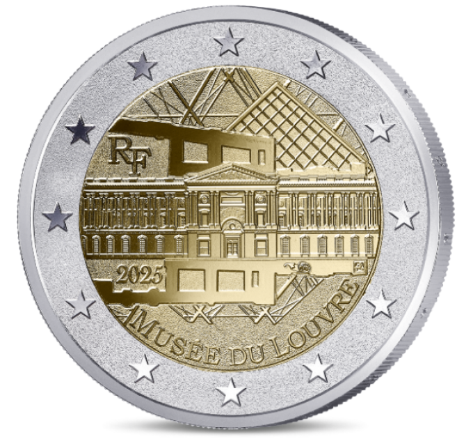 Francia 2 euro Proof 2025 - Museo del Louvre - lucidatura inversa