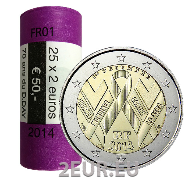 Francia 2 EURO ROTOLO 2014 - Giornata mondiale contro l'AIDS