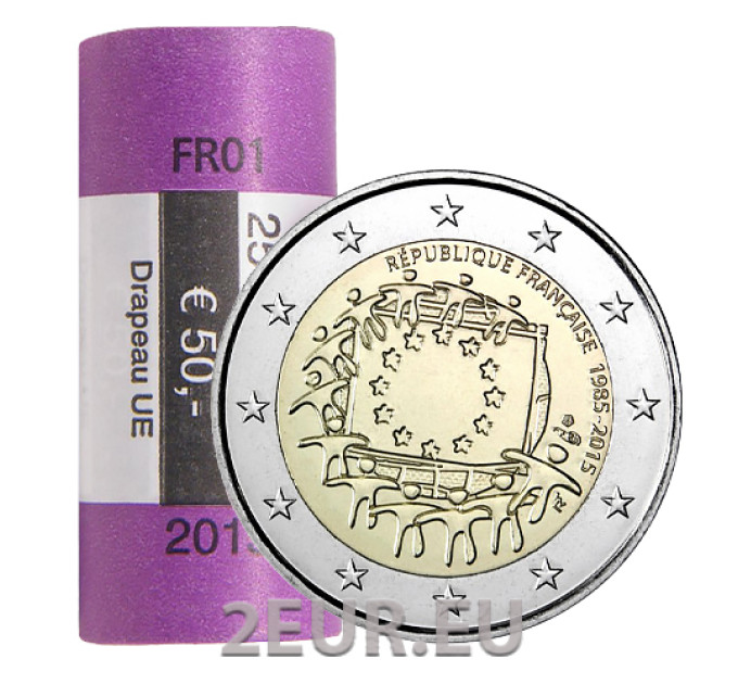 Francia 2 EURO ROTOLO 2015 - Trentesimo anniversario della bandiera dell'UE