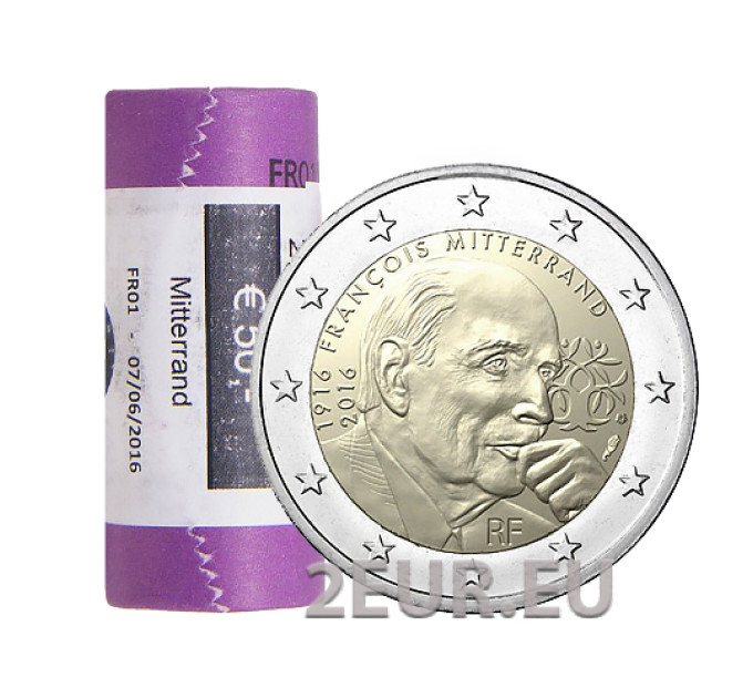Francia 2 EURO ROTOLO 2016 - 100° anniversario della nascita di François Mitterrand