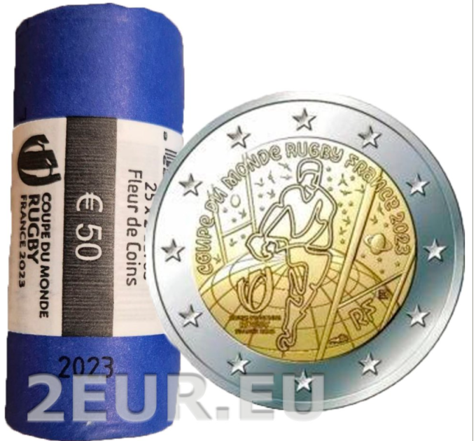 Francia 2 EURO ROTOLO 2023 - Coppa del mondo di rugby in Francia
